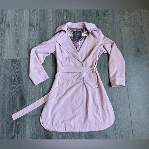 Vince Camuto Belted Trench in Dusty Pink Size Small - Picture 4 of 10